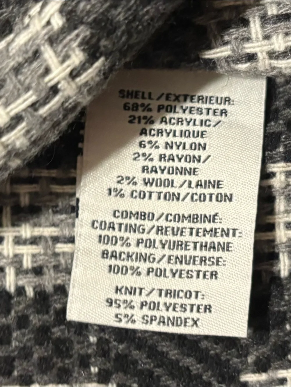 bagatelle Gray Plaid Bomber Jacket with Black Trim
